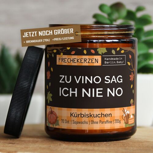 Geschenkkerze Duftkerze zu vino sag ich nie no #8012