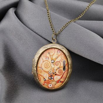 Collier Arbre de Vie de Klimt XL PHOTO MEDALLION avec service photo VIK-99 4