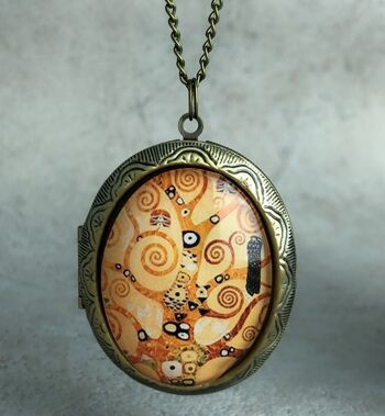 Collier Arbre de Vie de Klimt XL PHOTO MEDALLION avec service photo VIK-99 5