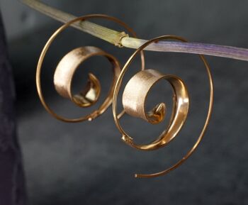 Boucles d'oreilles spirale plaqué or rose 925 BRUNEI II - OHR925-19 6
