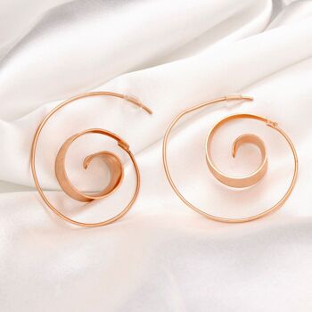 Boucles d'oreilles spirale plaqué or rose 925 BRUNEI II - OHR925-19 17