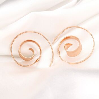 Boucles d'oreilles spirale plaqué or rose 925 BRUNEI II - OHR925-19 18