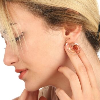 Boucles d'oreilles spirale plaqué or rose 925 BRUNEI II - OHR925-19 19