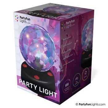 PartyFunLights Lampe de fête USB à facettes 4" 3