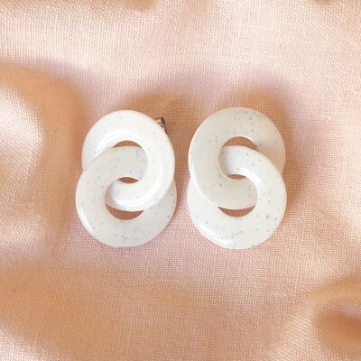 Earrings - Les Horus XS - Speckled white