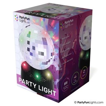 PartyFunLights Lampe de fête boule à facettes USB 4" 3