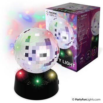 PartyFunLights Lampe de fête boule à facettes USB 4" 4