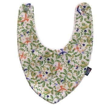 BAVOIR BANDANA - OISEAUX ROSES ET BLEUS 2