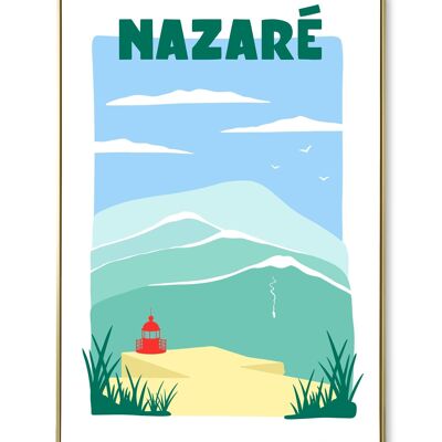 Cartel de la ciudad de Nazaré