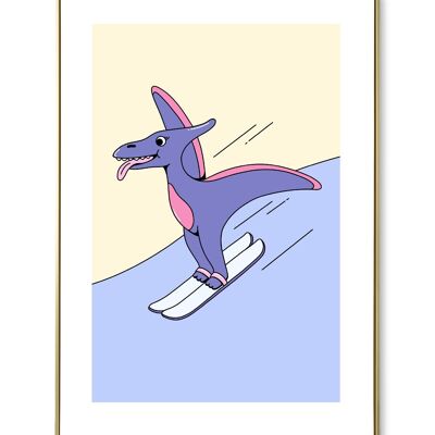 Affiche Dinosaure Ski