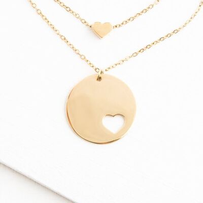 Forever In My Heart Necklace Set in Gold