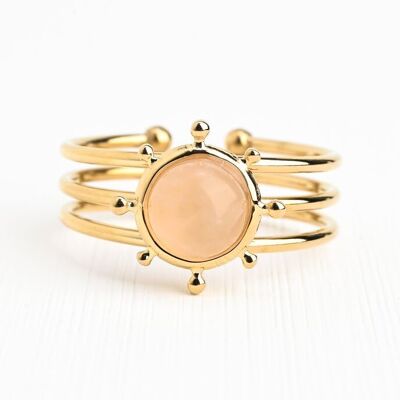 Bague en quartz rose brillant