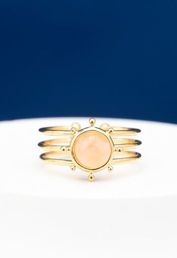 Bague en quartz rose brillant 4