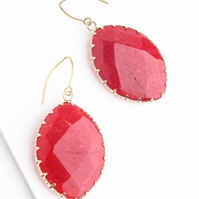 Radiant Light Crystal Earrings in Berry