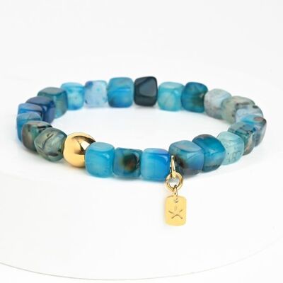 Bracelet perlé en agate Halcyon