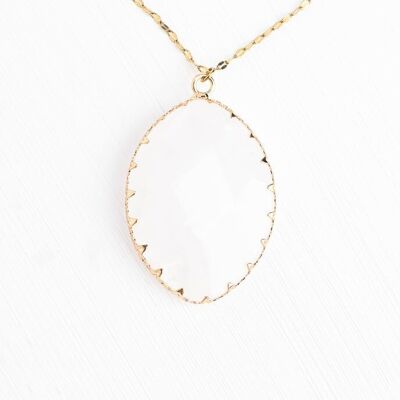 Radiant Light Crystal Necklace in Ivory