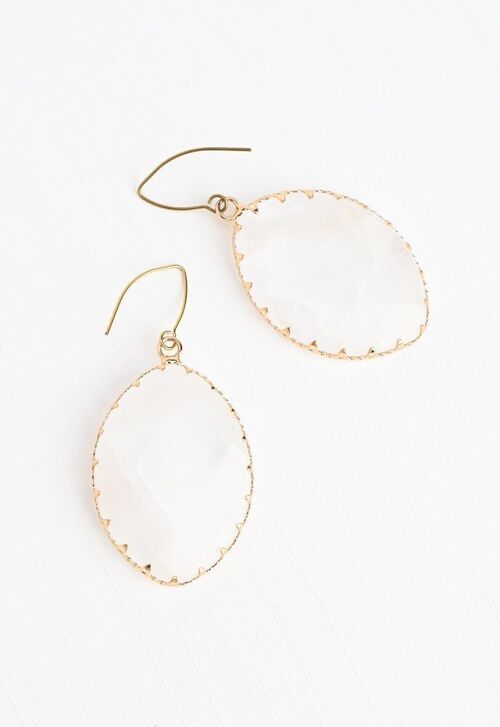 Radiant Light Crystal Earrings in Ivory