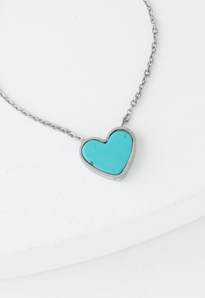 Collier Coeur Baie Turquoise
