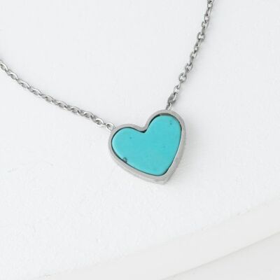 Collier Coeur Baie Turquoise