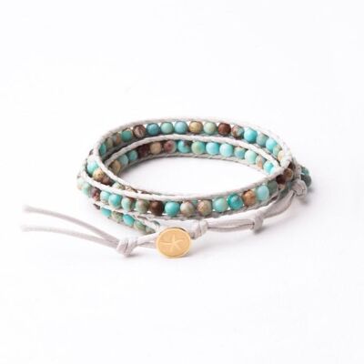 Bracelet enroulé avec pendentif étoile de mer Joy Turquoise