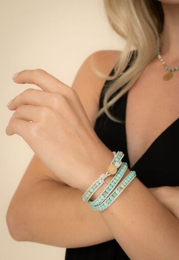 Bracelet enroulé avec pendentif étoile de mer Joy Turquoise 2