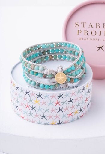 Bracelet enroulé avec pendentif étoile de mer Joy Turquoise 3