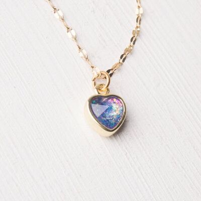 Wear Blue Gold Heart Necklace