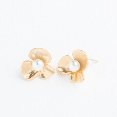 Boucles d’oreilles à fleurs vivaces en or