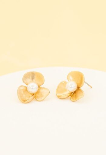 Boucles d’oreilles à fleurs vivaces en or 5