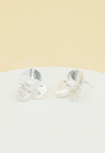 Boucles d’oreilles à fleurs vivaces en argent 5