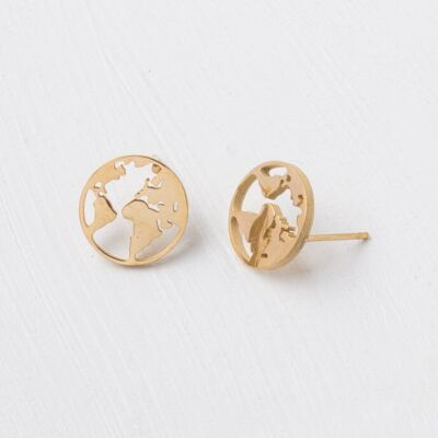 Les boucles d'oreilles à tige Gold World