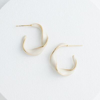With a Twist Hoops in Ivory