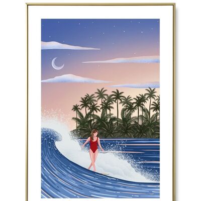 Affiche Surf à Hawaii