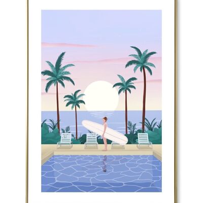 Poster di surf e piscina