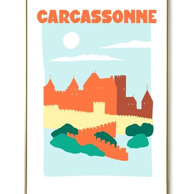 Cartel de la ciudad de Carcasona.