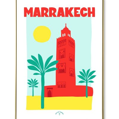 Cartel de la ciudad de Marrakech.