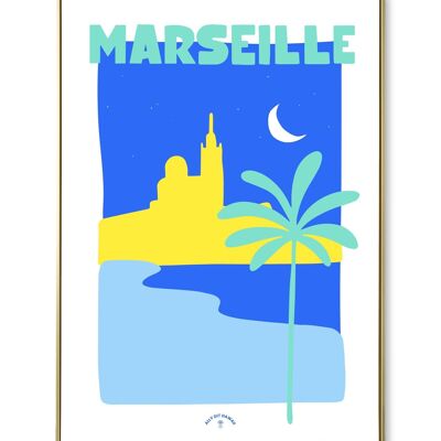 Marseille city poster