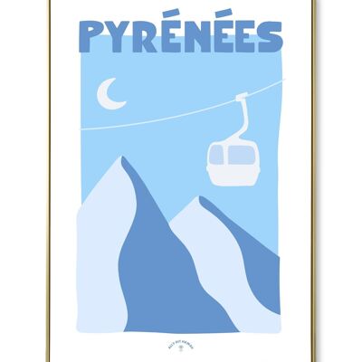 Cartel de la ciudad de los Pirineos.