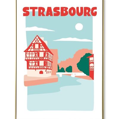 Cartel de la ciudad de Estrasburgo.