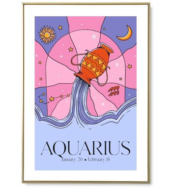 Affiche astro Aquarius 5