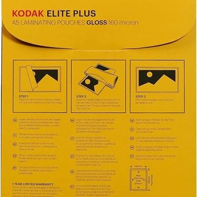 KODAK KD-LMA5-PK25A - A5 Laminating Pouches, 125 micron, Pack of 25