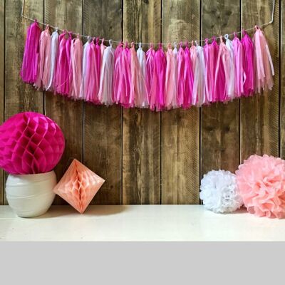 Tassel garland pink mix