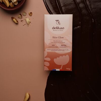 Deep hydration SKIN chocolate - dark 70% Brazil nuts - enriched with hyaluronic acid, zinc, selenium, vitamin C, SOD from melon, grape seeds
