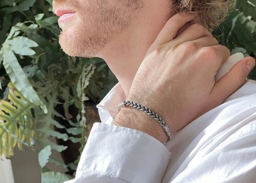 CHAINE TRESSE - ARGENT - FAIT MAIN - HOMME&FEMME