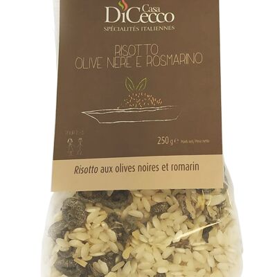 Risotto with black olives and rosemary
