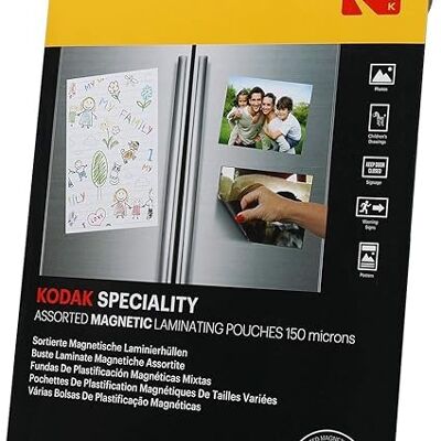KODAK Assorted Magnetic Laminating Pouches KD-LMASSMAG-PK10C - KODAK Magnetic Laminating Pouches, Size: 3 x A4, 4 x 6" x 4", 3 x 5" x 7", 150 Microns, Pack of 10