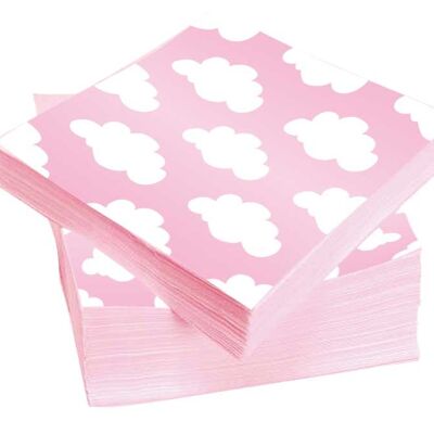 Serviettes étoile/nuage rose OK 0201