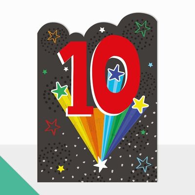 Boy 10th Birthday Stars Card - Artbox Happy Birthday 10
