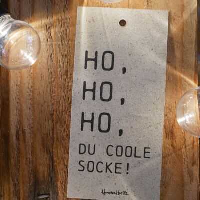 Etiqueta de regalo - Ho, Ho, Ho, You Cool Sock