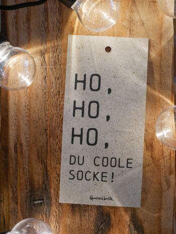 Étiquette cadeau - Ho, Ho, Ho, You Cool Sock 1